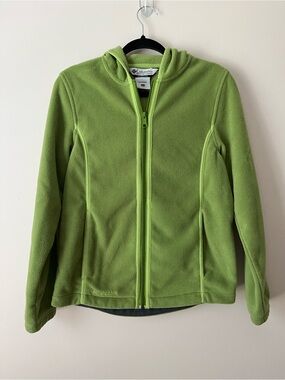 Columbia Hooded Fleece Chartreuse Green Zip Up Jacket Size Small